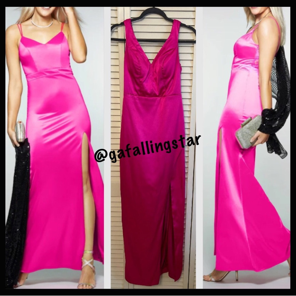 City Studio Double Strap Satin Dress